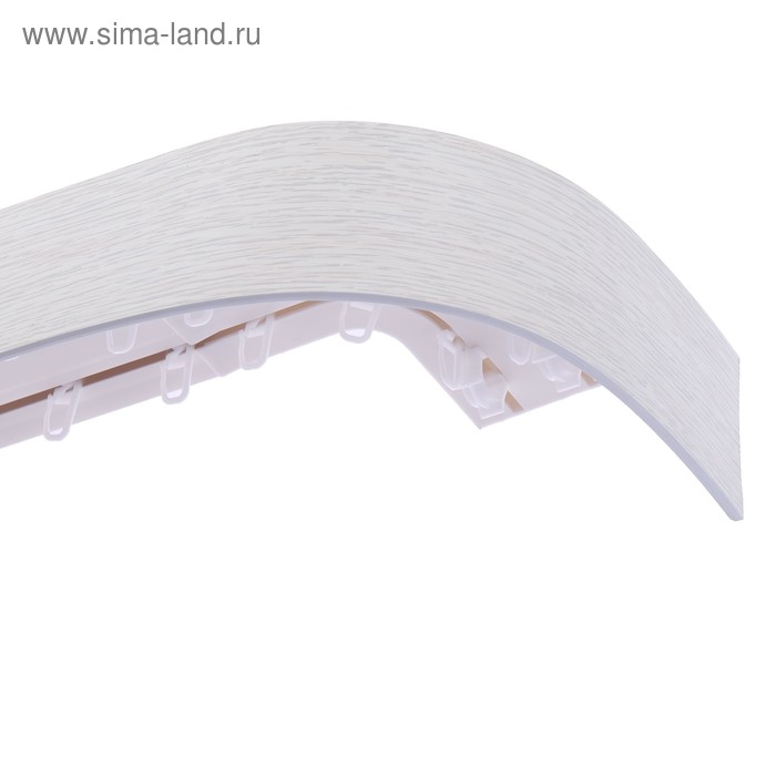 Карниз трёхрядный «Ультракомпакт. Классик», 360 см, с декоративной планкой 7 см, цвет беленый дуб - Фото 1