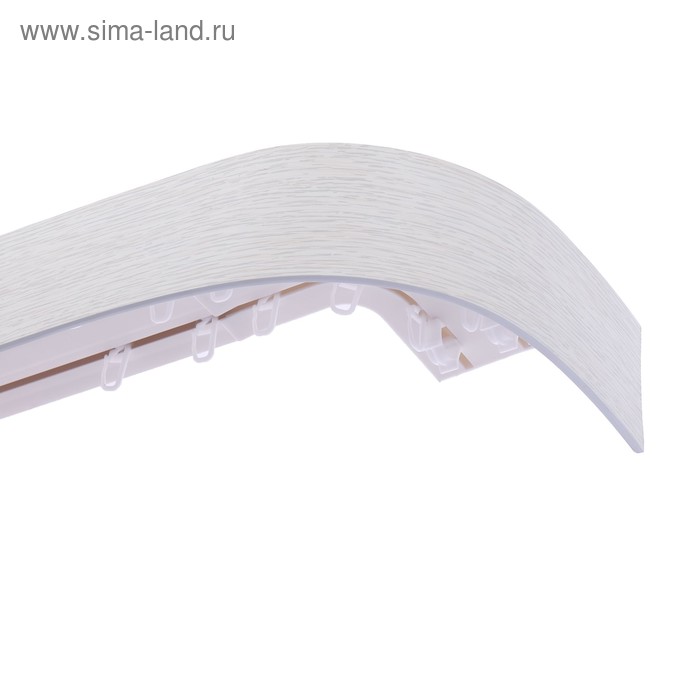 Карниз трёхрядный «Ультракомпакт. Классик», 400 см, с декоративной планкой 7 см, цвет беленый дуб - Фото 1