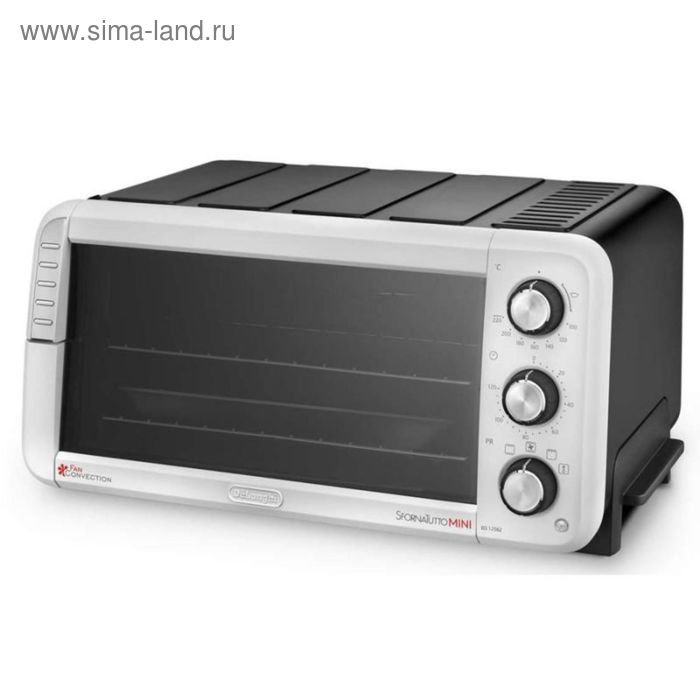 Мини-печь DeLonghi EO 12562, 1400 Вт, 12.5 л, бело-чёрная - Фото 1