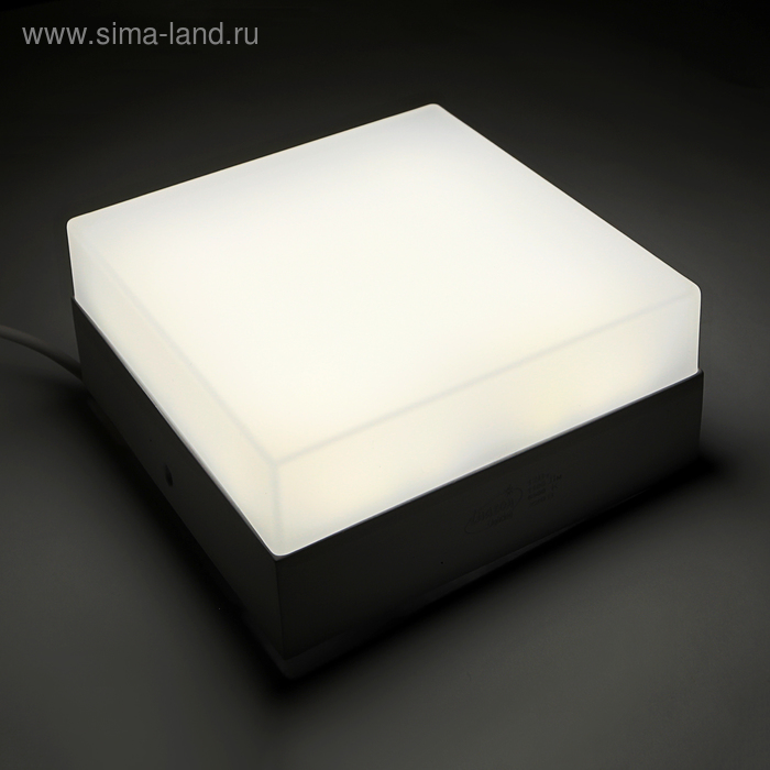 Накладной светодиодный светильник Luazon, квадратный, 120х120х55 мм, 12 Вт, 1100 Лм, 6500 К - Фото 1