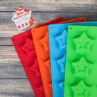 Форма силиконовая для выпечки Доляна «Звезда в звёздах», 26,7×16×1,7 см, 8 ячеек, цвет МИКС - Фото 6
