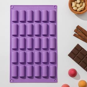 Форма для шоколада Доляна «Батончик», 27,5×17,5 см, 30 ячеек (4×2×1,5 см), цвет МИКС