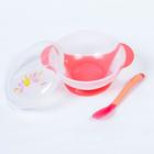 Тарелка M&B «Наша принцесса» 350 мл, на присоске, в наборе крышка, ложка, розовая - Фото 2