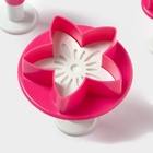 Плунжеры кондитерские Доляна «Цветок. Листок. Звёздочка», набор 3 шт., пластик, розовые - Фото 5