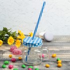 Банка с ручкой и крышкой и трубочкой Доляна «Кубик», 250 мл, 10,5×7,5×9 см - Фото 11