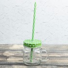 Банка с ручкой и крышкой и трубочкой Доляна «Кубик», 250 мл, 10,5×7,5×9 см - Фото 12