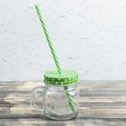 Банка с ручкой и крышкой и трубочкой Доляна «Кубик», 250 мл, 10,5×7,5×9 см - Фото 13