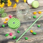 Банка с ручкой и крышкой и трубочкой Доляна «Кубик», 250 мл, 10,5×7,5×9 см - Фото 4