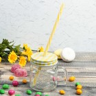 Банка с ручкой и крышкой и трубочкой Доляна «Кубик», 250 мл, 10,5×7,5×9 см - Фото 9