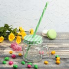 Банка с ручкой и крышкой и трубочкой Доляна «Кубик», 250 мл, 10,5×7,5×9 см - Фото 10