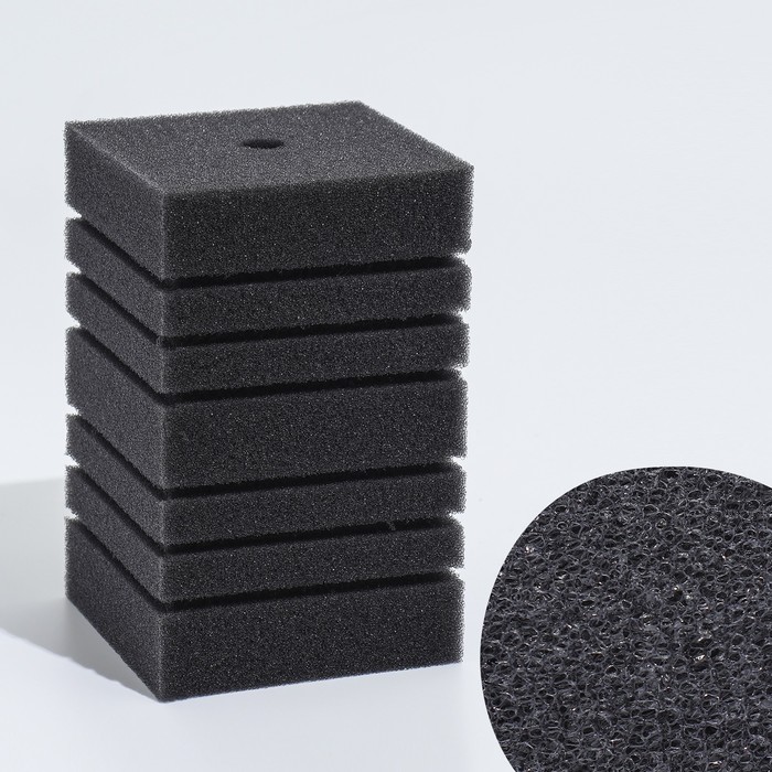 Губка прямоугольная для фильтра турбо № 11, 10×10×16 см, серая - Фото 1