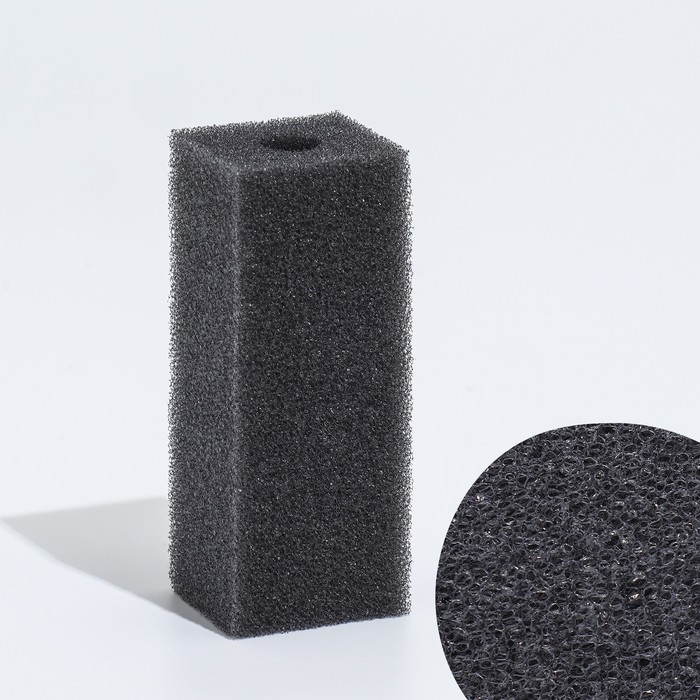 Губка прямоугольная для фильтра, серия F, 3.5×4×10 см, серая - Фото 1