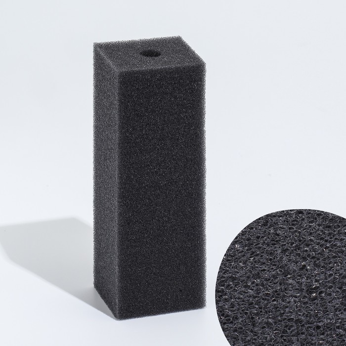 Губка прямоугольная для фильтра, серия F, 5.5×6×17 см, серая - Фото 1