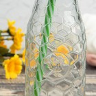 Бутыль с крышкой и трубочкой «Соты», 300 мл, 6.5×15.5 см, стекло, МИКС - Фото 3