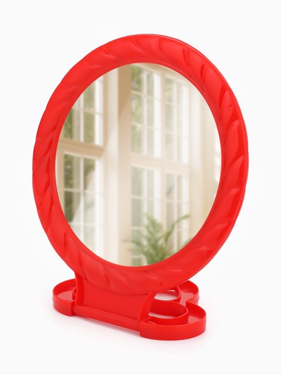 Зеркало настольное, круглое, настенное, с рамкой для фото, 18×16 см, (d=12.5 см), МИКС