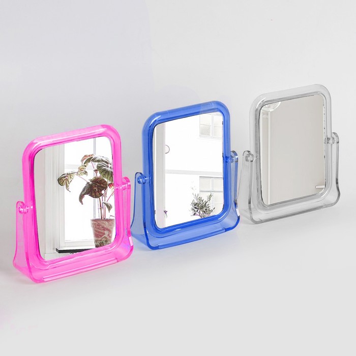 Зеркало настольное, двустороннее, с увеличением, зеркальная поверхность 10,5 × 14 см, цвет МИКС - Фото 1