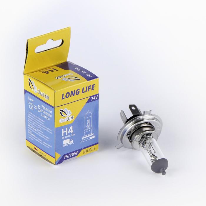 Лампа автомобильная Clearlight LongLife, H4, 24 В, 70/75 Вт - Фото 1