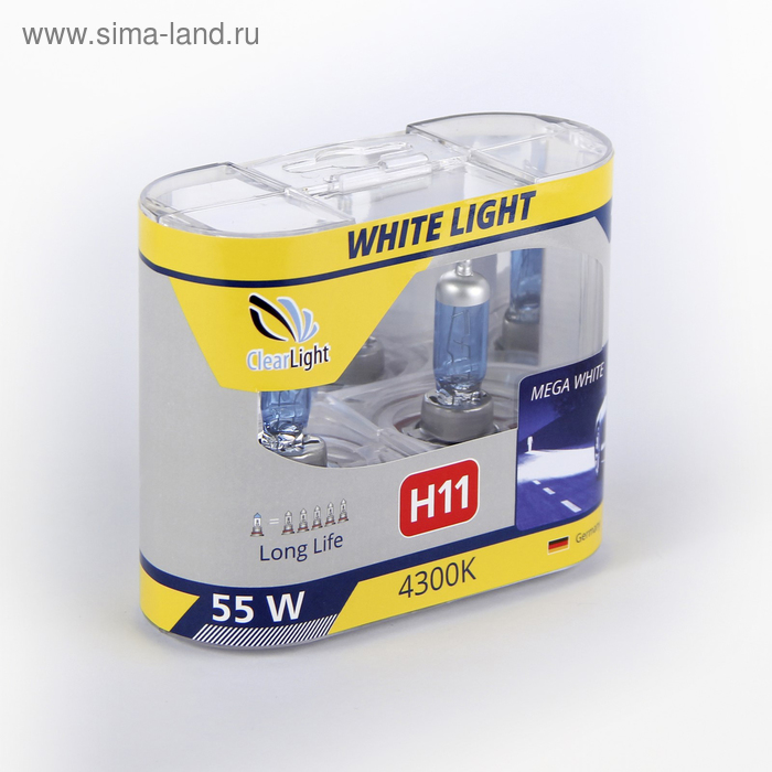 Лампа автомобильная Clearlight WhiteLight, H11, 12 В, 55 Вт, набор 2 шт - Фото 1