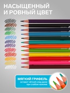 Карандаши цветные 12 цветов BrunoVisconti Happycolor, трёхгранные, МИКС - Фото 1