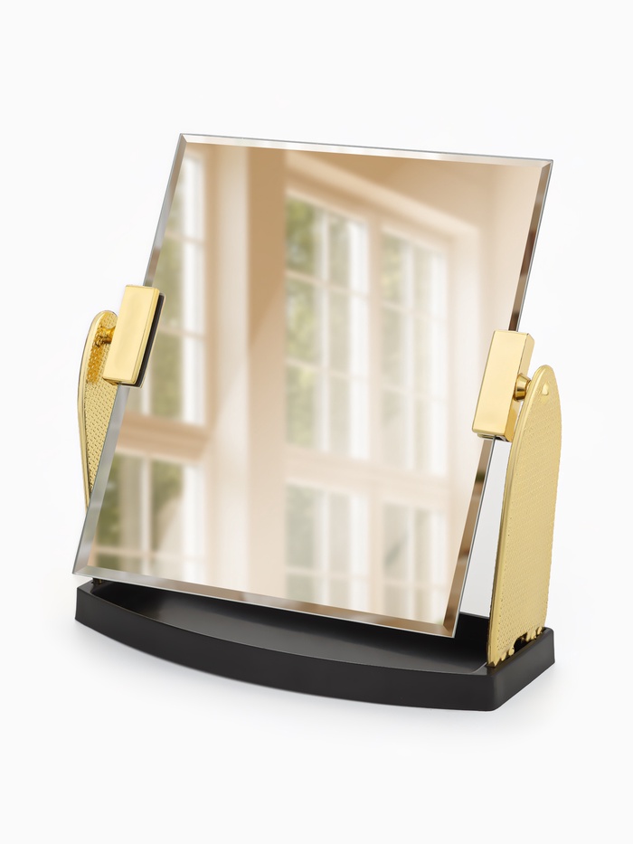 Зеркало настольное, декоративное, 17.5×20 см, (15×17.5 см), цвет золотой - Фото 1