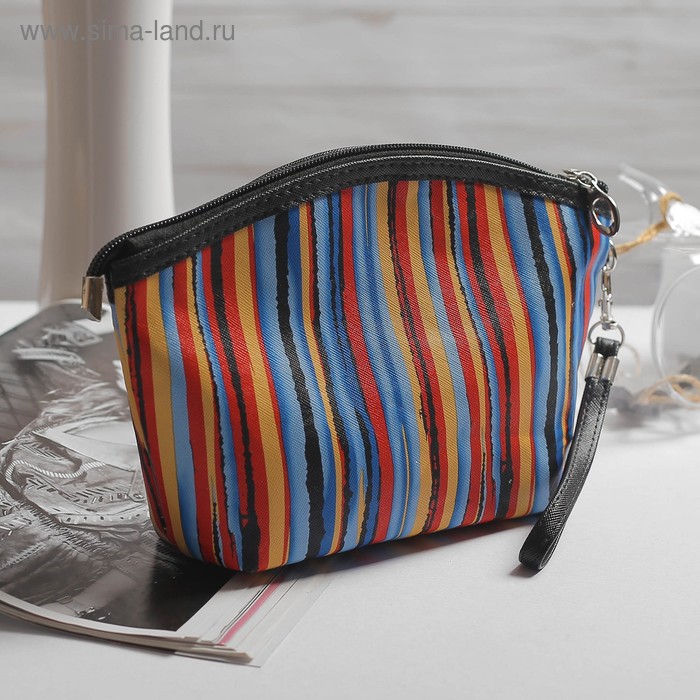 Косметичка-сумочка, отдел на молнии, с ручкой, цвет разноцветный - Фото 1