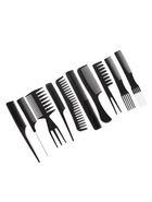 Набор расчёсок, 10 предметов, в чехле, чёрный - Фото 1