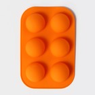 Форма для выпечки Доляна «Полусферы», силикон, 24×16 см, 6 ячеек, d=5.5 см, МИКС - Фото 3