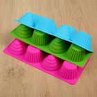 Форма силиконовая для выпечки Доляна «Капкейк», 28×14,5×4 см, 8 ячеек, цвет МИКС - Фото 3