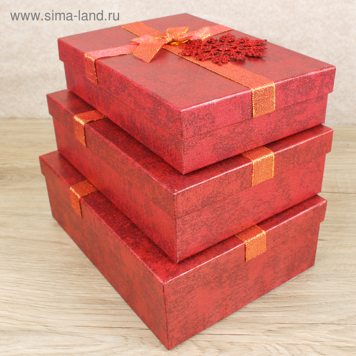 Набор коробок 3 в 1, 29 х 21,5 х 9,5 - 26 х 18,5 х 6,5 см - Фото 1