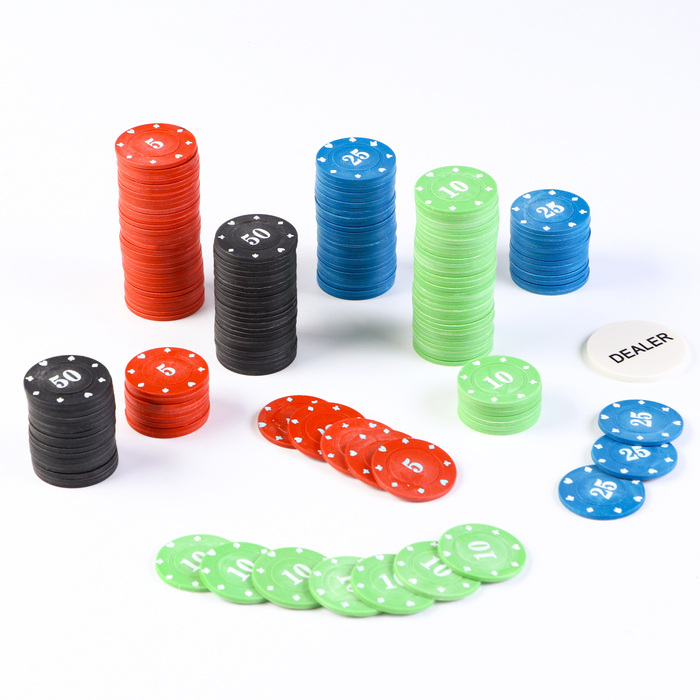 Фишки для покера, с номиналом, d=4 см, набор 200 шт., 29×18 см - Фото 1