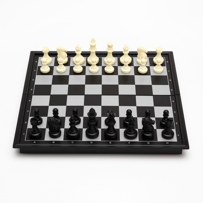 Настольная игра 3 в 1 "Классика": шахматы, шашки, нарды, магнитная доска, 25 х 25 см - фото 1886142440