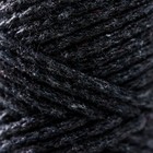 Шнур для вязания без сердечника 100% хлопок, ширина 2мм 100м/95гр (2101 т. серый) - Фото 3
