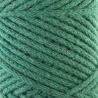Шнур для вязания без сердечника 100% хлопок, ширина 2мм 100м/95гр (2170 зеленый) - Фото 1