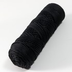 Шнур для вязания без сердечника 100% полиэфир, ширина 3мм 100м/210гр, (170 черный) - Фото 2