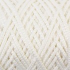 Шнур для вязания без сердечника 100% полиэфир, ширина 3мм 100м/210гр, (171 белый) - Фото 4