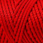 Шнур для вязания без сердечника 100% полиэфир, ширина 3мм 100м/210гр, (115 красный) - Фото 3