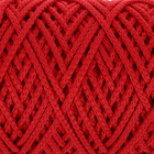 Шнур для вязания без сердечника 100% полиэфир, ширина 3мм 100м/210гр, (115 красный) - Фото 4