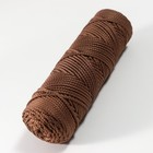 Шнур для вязания без сердечника 100% полиэфир, ширина 3мм 100м/210гр, (37 т. бежевый) - Фото 2