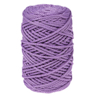 Шнур для вязания без сердечника 100% полиэфир, ширина 3мм 100м/210гр, (92 фиолетовый) - Фото 5