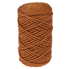 Шнур для вязания без сердечника 100% полиэфир, ширина 3мм 100м/210гр, (103 песочный) - Фото 5