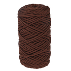 Шнур для вязания без сердечника 100% полиэфир, ширина 3мм 100м/210гр, (146 коричневый) - Фото 5