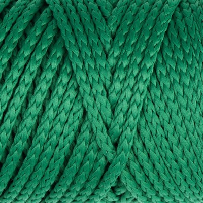 Шнур для вязания без сердечника 100% полиэфир, ширина 3мм 100м/210гр, (122 зеленый)
