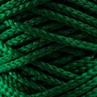 Шнур для вязания без сердечника 100% полиэфир, ширина 3мм 100м/210гр, (49 т. зеленый) - Фото 3