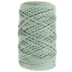 Шнур для вязания без сердечника 100% полиэфир, ширина 3мм 100м/210гр, (21 серо-зеленый) - Фото 5