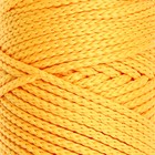 Шнур для вязания без сердечника 100% полиэфир, ширина 3мм 100м/210гр, (16 желтый) - Фото 1