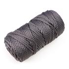 Шнур для вязания с сердечником 100% полиэфир, ширина 5 мм 100м/550гр (142 т. серый) - Фото 2