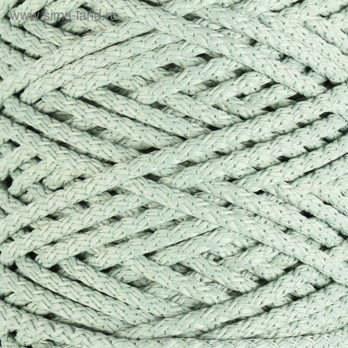Шнур для вязания с сердечником 100% полиэфир, ширина 5 мм 100м/550гр (21 серо-зеленый) - Фото 1