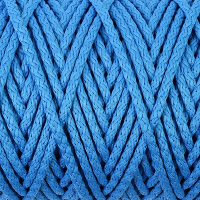 Шнур для вязания с сердечником 100% полиэфир, ширина 5 мм 100м/550гр (14 синий)