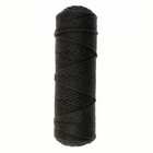 Шнур для вязания без сердечника 100% хлопок, ширина 3мм 100м/200гр (2105 черный) - Фото 2
