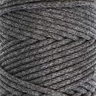 Шнур для вязания без сердечника 100% хлопок, ширина 3мм 100м/200гр (2101 т. серый) - Фото 1